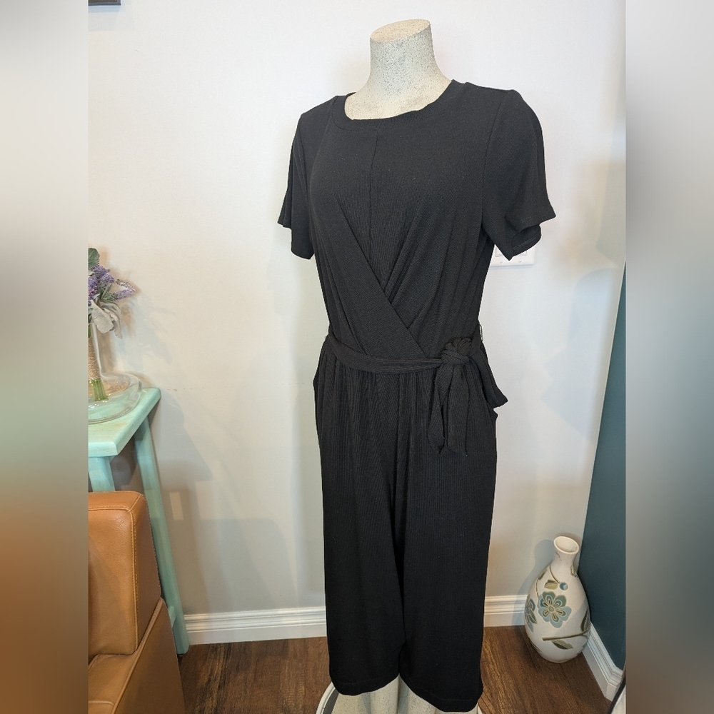 Torrid Black Twist Front Ribbed Jumpsuit NWT-Rib-knit fabric Size 1x (14/16)